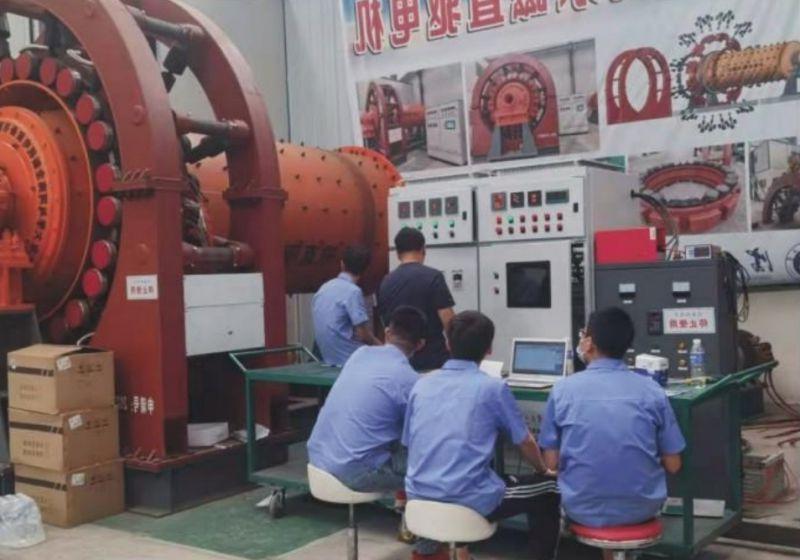 沈阳工业大学研究团队对永磁直驱球磨机进行调试